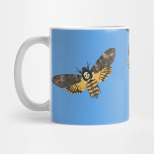 Death's Head Moths Blue Mug